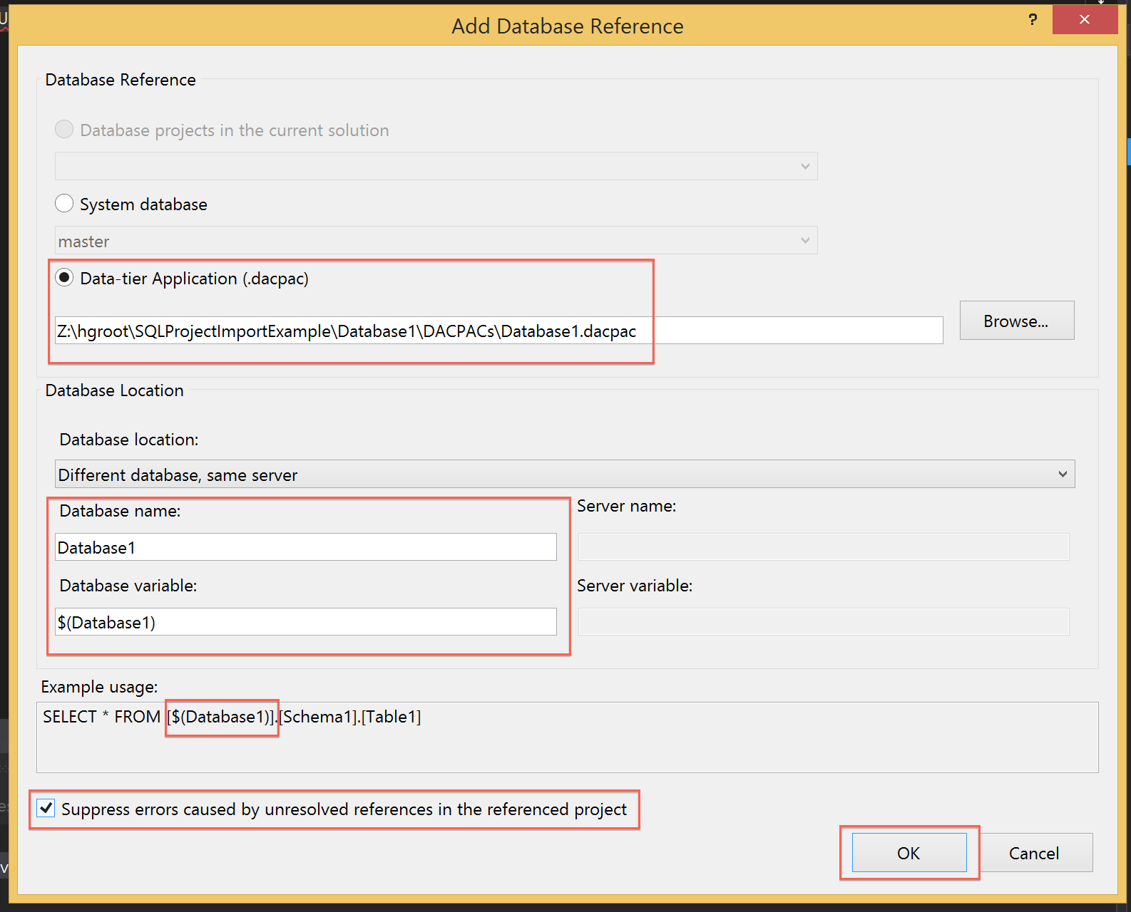 Add Reference Dialog