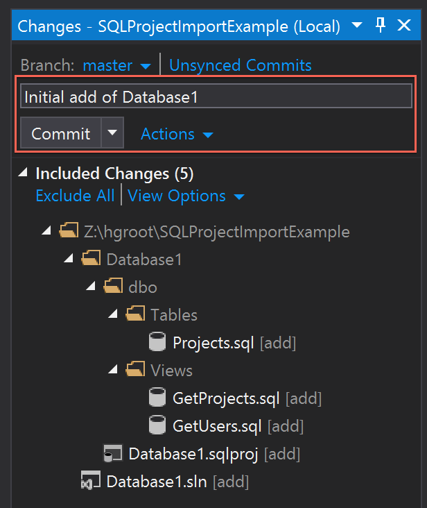 Commit Changes